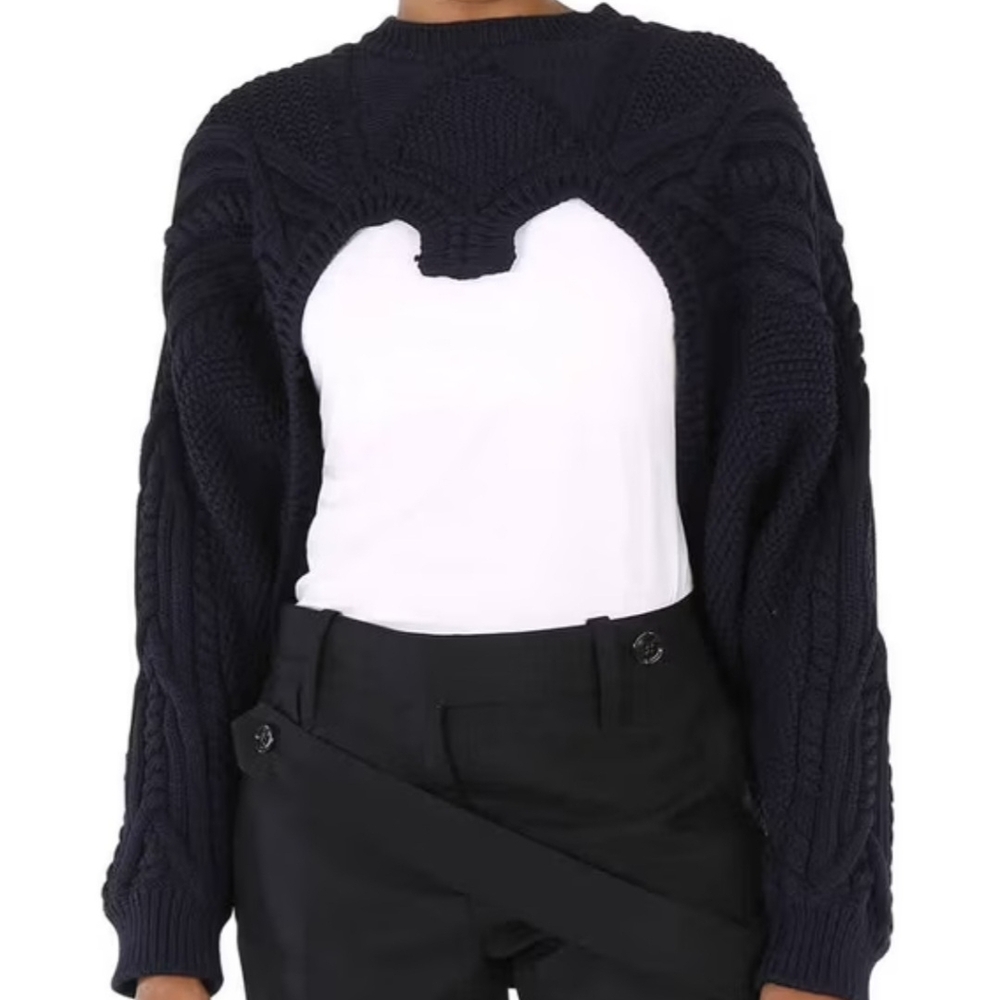 Burberry Dark Blue Cable Knit Sweater